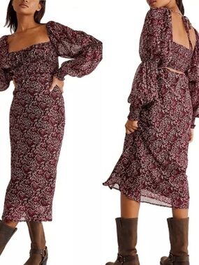 Free People Aglow Bohemian Midi Dress